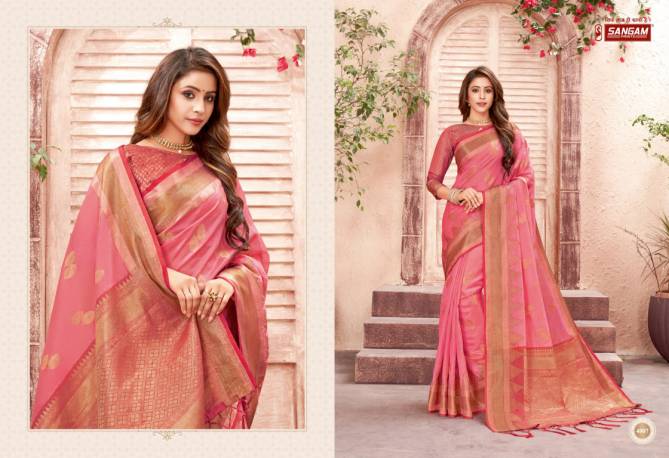 Sangam Jhalak New Exclusive Wear Organza Rich Pallu Designer Sarees Collection